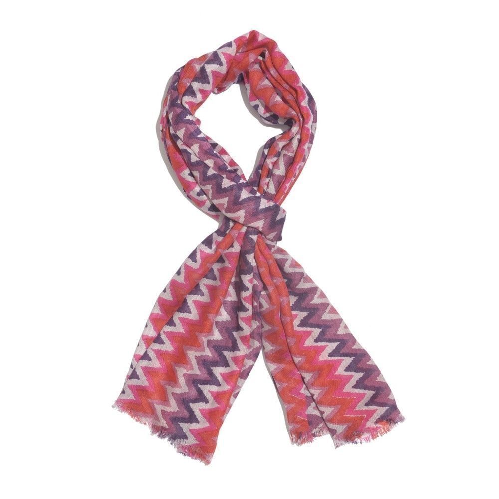 Scarf Red and Purple Chevron Pattern